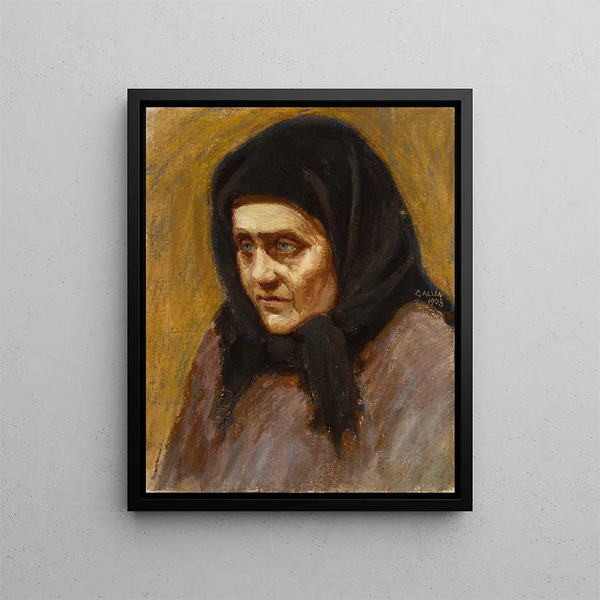 La Femme au foulard noir - Akseli Gallen-Kallela — indrammet kunstværk på væggen