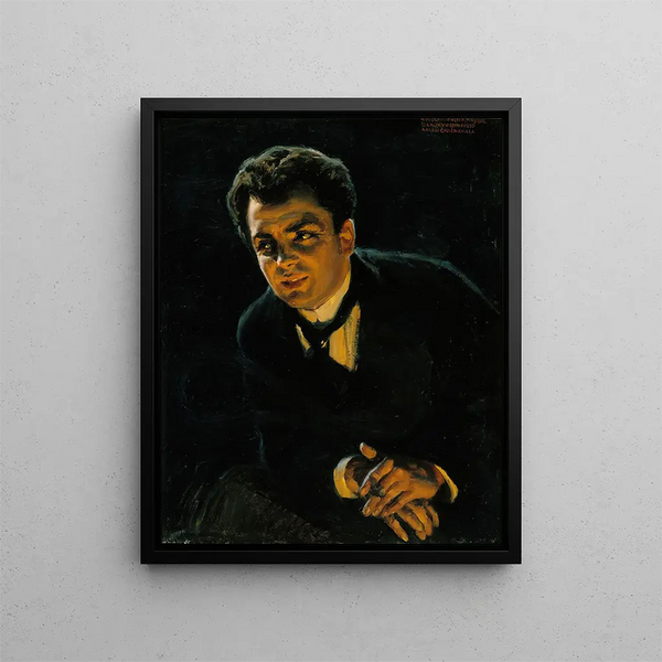 Portrait af den tyske skuespiller Rudolf Rittner - Akseli Gallen-Kallela — indrammet kunstværk på væggen