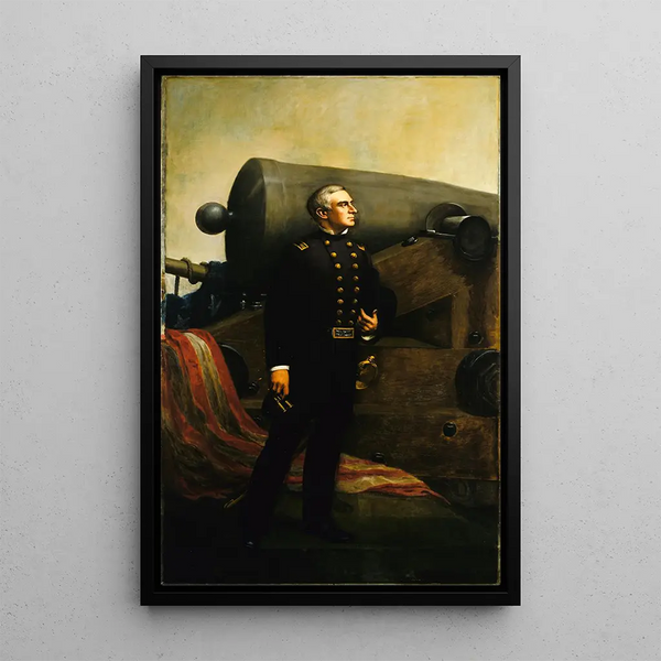 Den første kanonskud ved Fort Sumter, Major Robert Anderson - Alban Jasper Conant — indrammet kunstværk på væggen