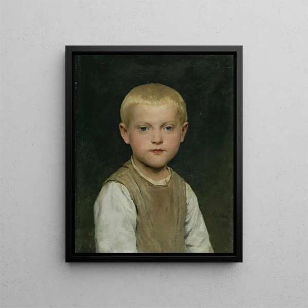 Portrait af en dreng - Albert Anker — indrammet kunstværk på væggen