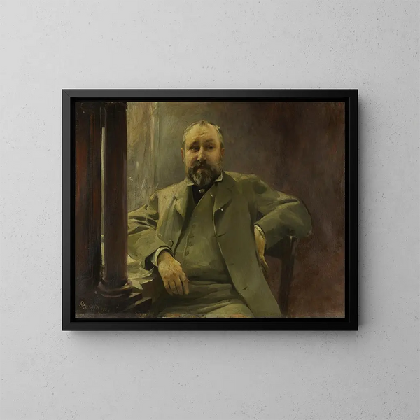 Portrait af Francis Magnard - Albert Besnard — indrammet kunstværk på væggen