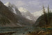 Canadiske bjergskråninger, Louise-søen - Albert Bierstadt — visning af kunstværket