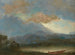 Canoë indisk ved søbredden - Albert Bierstadt — visning af kunstværket