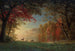 Solnedgang over Indien, hjorte nær en sø - Albert Bierstadt — visning af kunstværket
