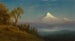 Mont St Helens, Columbia-floden, Oregon - Albert Bierstadt — visning af kunstværket