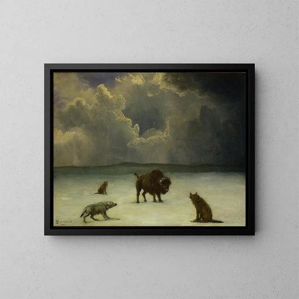 Piégé - Albert Bierstadt — indrammet kunstværk på væggen