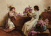 Kvinder, der arrangerer blomster - Albert Chevallier Tayler — visning af kunstværket
