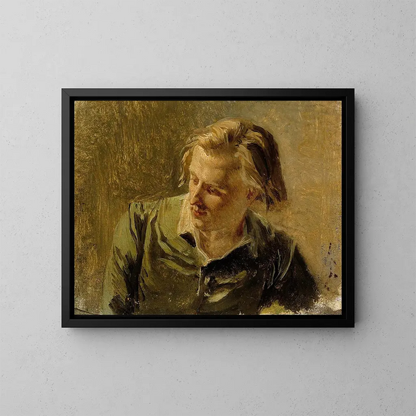 Portrait af en ung mand - Albert Edelfelt — indrammet kunstværk på væggen
