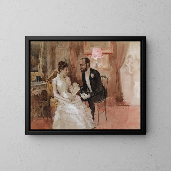 Scène au bal - Albert Edelfelt — indrammet kunstværk på væggen
