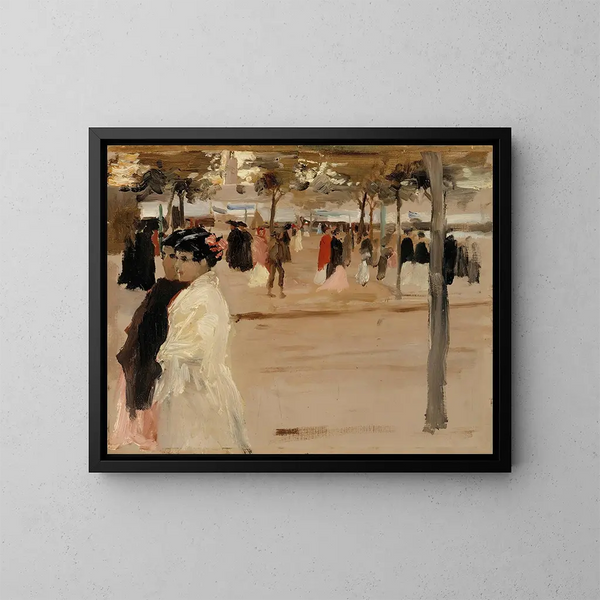 Studie til kystvejen ved San Telmo, Sevilla - Albert Edelfelt — indrammet kunstværk på væggen