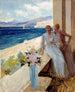 maleriet Kvinden af kunstneren og Emilie Von Etter på balkonen i Cannes - Albert Edelfelt — visning af kunstværket