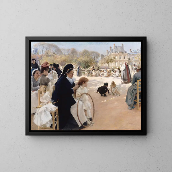 Les jardins du Luxembourg, Paris, 1887 - Albert Edelfelt — indrammet kunstværk på væggen