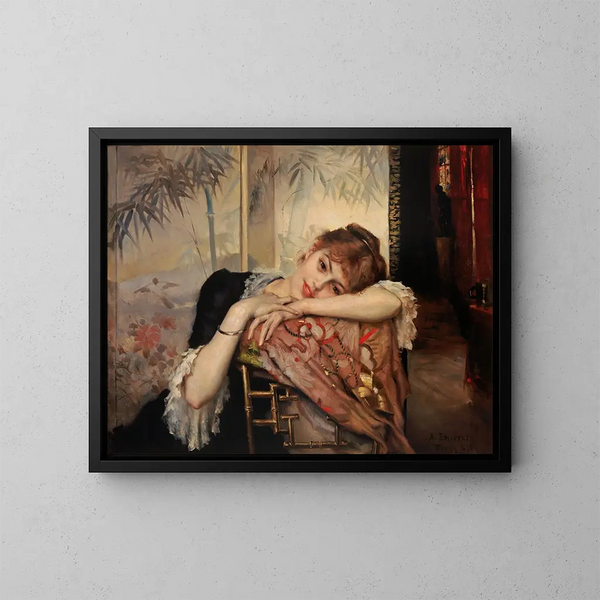 La Parisienne Virginie - Albert Edelfelt — indrammet kunstværk på væggen