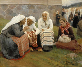 Albert Edelfelt - Women Outside The Church At Ruokolahti.webp
