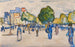 Place animée Bagnères-de-Bigorre - Albert Gleizes — visning af kunstværket