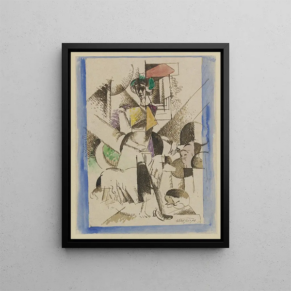 Portrait cubiste - Albert Gleizes — indrammet kunstværk på væggen