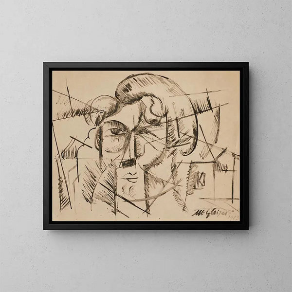 Tête d'homme - Albert Gleizes — indrammet kunstværk på væggen
