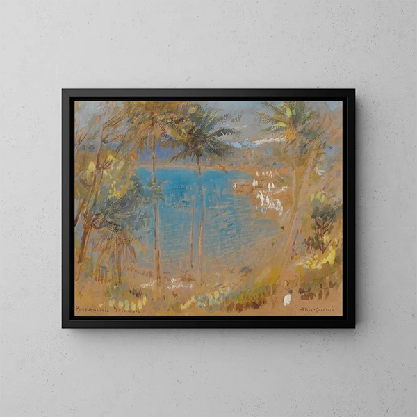 Trou blå, Port Antonio, Jamaica - Albert Goodwin — indrammet kunstværk på væggen