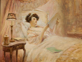 Albert Guillaume - La lecture au lit.webp