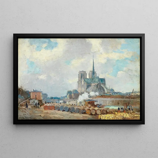 Notre-Dame de Paris - Albert Lebourg — indrammet kunstværk på væggen