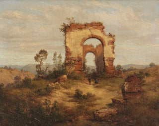 Albert Ludwig Trippel - Rastende Jger vor Ruinen.webp