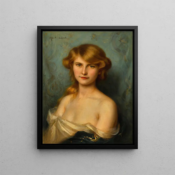 En ung skønhed - Albert Lynch — indrammet kunstværk på væggen