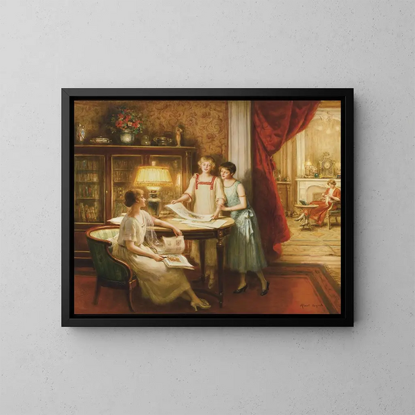 Les amateurs d'estampes - Albert Lynch — indrammet kunstværk på væggen