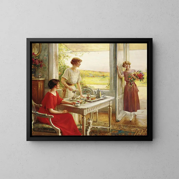 L'heure du thé - Albert Lynch — indrammet kunstværk på væggen