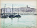 Boulogne-sur-Mer, både i havnen - Albert Marquet — visning af kunstværket