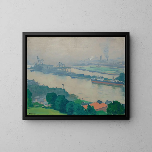 La Seine à Croisset nær Rouen - Albert Marquet — indrammet kunstværk på væggen