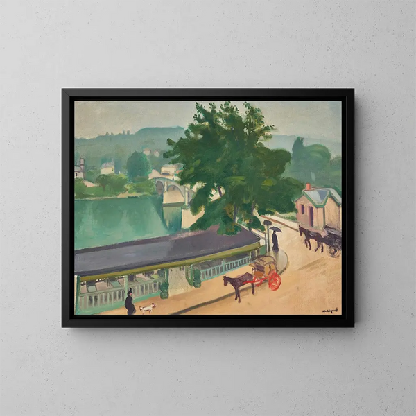 maleriet Le pont de Chennevières par temps gris - Albert Marquet — indrammet kunstværk på væggen