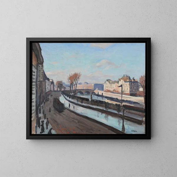Le quai des Grands-Augustins - Albert Marquet — indrammet kunstværk på væggen