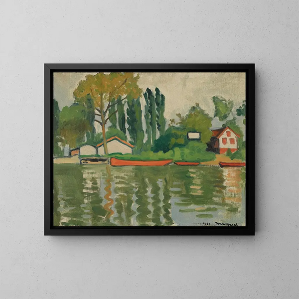 Les Peupliers à Villennes - Albert Marquet — indrammet kunstværk på væggen