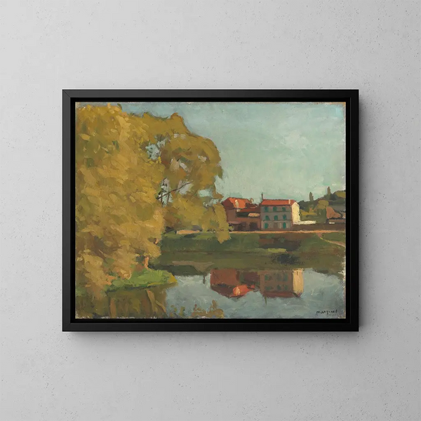 Maisons de Billancourt - Albert Marquet — indrammet kunstværk på væggen