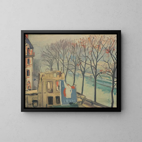 Maisons en démolition, quai de Conti, Paris - Albert Marquet — indrammet kunstværk på væggen
