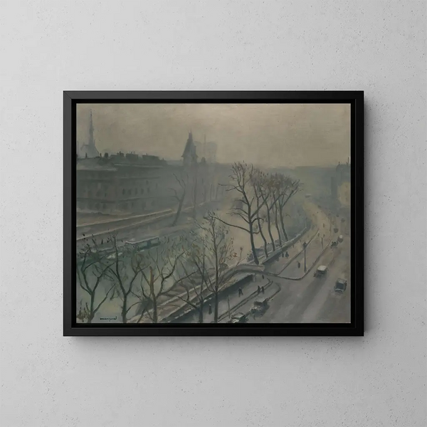 Paris, le quai des Grands Augustins, crépuscule - Albert Marquet — indrammet kunstværk på væggen