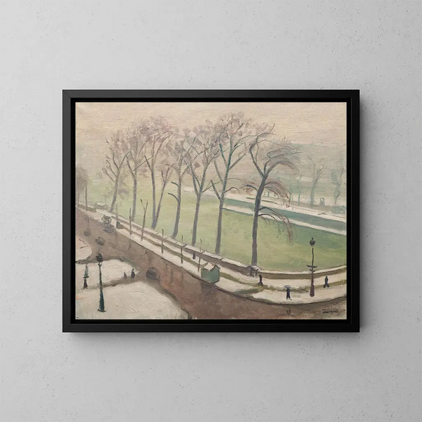 Pont Neuf under sneen - Albert Marquet — indrammet kunstværk på væggen