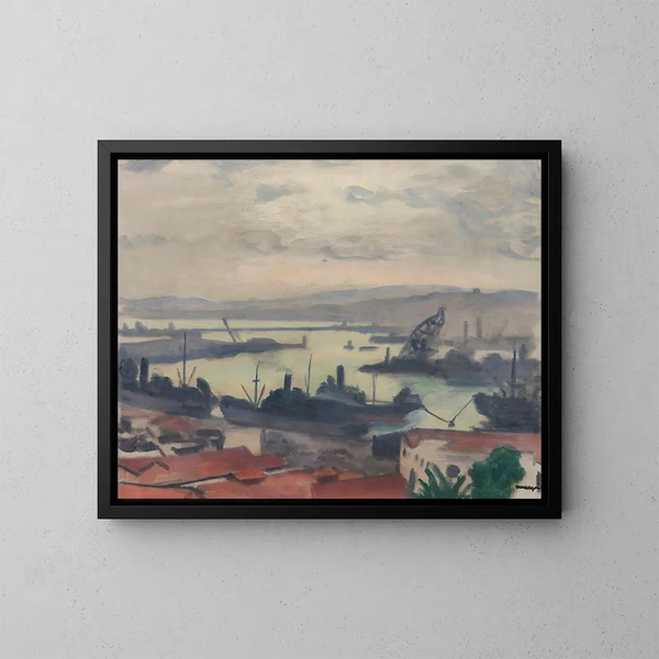 Port d'Alger - Albert Marquet — indrammet kunstværk på væggen