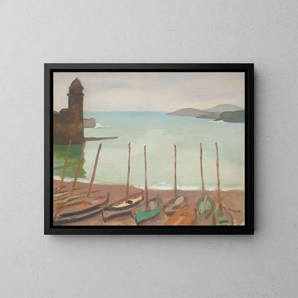 Port de Collioure - Albert Marquet — indrammet kunstværk på væggen