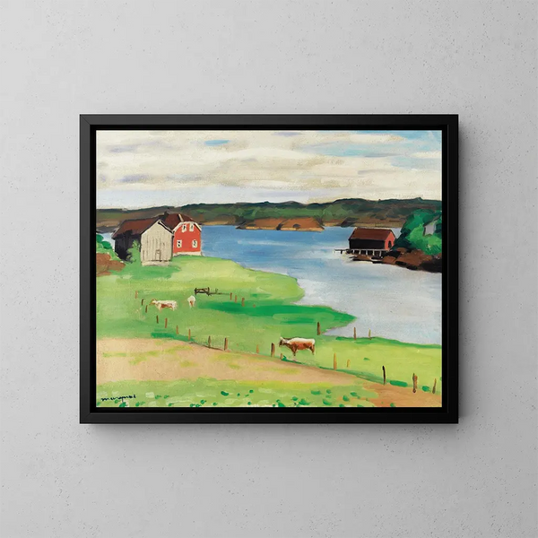 Pâturages à Hesnes - Albert Marquet — indrammet kunstværk på væggen