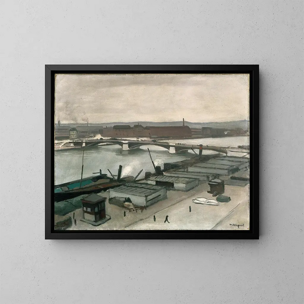 Les quais à Rouen - Albert Marquet — indrammet kunstværk på væggen