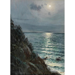 Albert Nikolaevich Benois - Seashore under a full moon.webp
