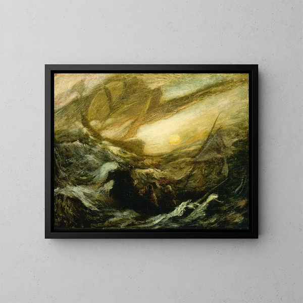 Le Vaisseau fantôme - Albert Pinkham Ryder — indrammet kunstværk på væggen