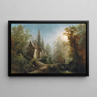 Albert Rieger - A Moonlit Night Over A Chapel And Riders.webp