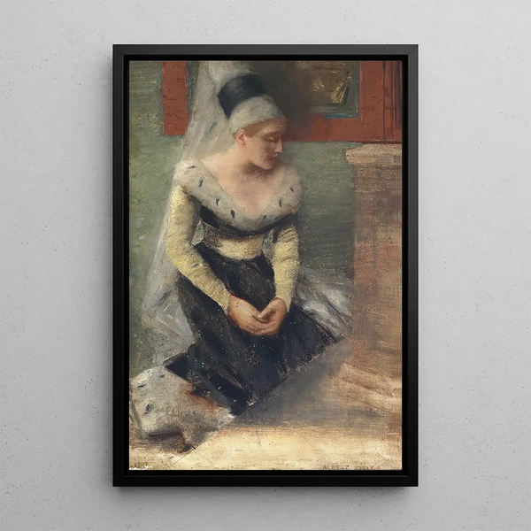 Reproduktion af maleriet Demoiselle de château - Albert von Keller