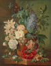 Blomster i en lerkrukke - Albertus Jonas Brandt — visning af kunstværket