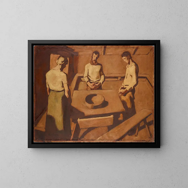 La prière de la table - Albin Egger-Lienz — indrammet kunstværk på væggen