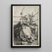La Vierge et l'Enfant sur un banc herbeux - Albrecht Dürer — indrammet kunstværk på væggen