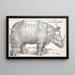 Le Rhinocéros - Albrecht Dürer — indrammet kunstværk på væggen