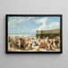 sommerstrandscene - Alcide Théophile Robaudi — indrammet kunstværk på væggen